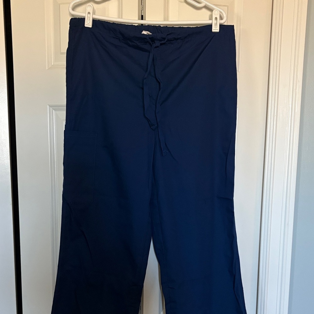 6 pair AllHeart Scrub Pants, Side Pocket Navy Wide Leg Pants